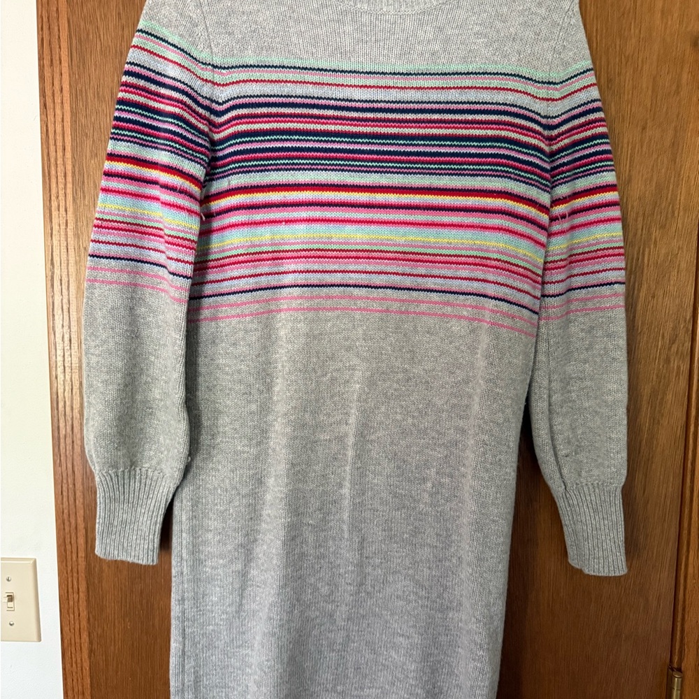 GAP Striped Gray Knit Sweater Dress